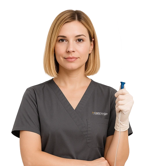 Nurse providing IV therapy